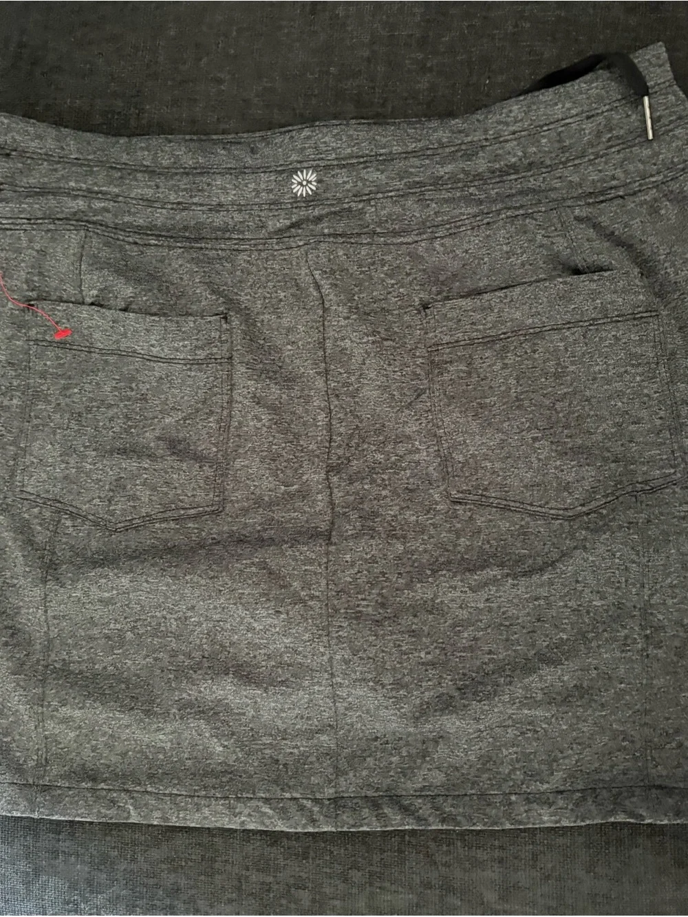Gray Knit Drawstring Mini Skirt